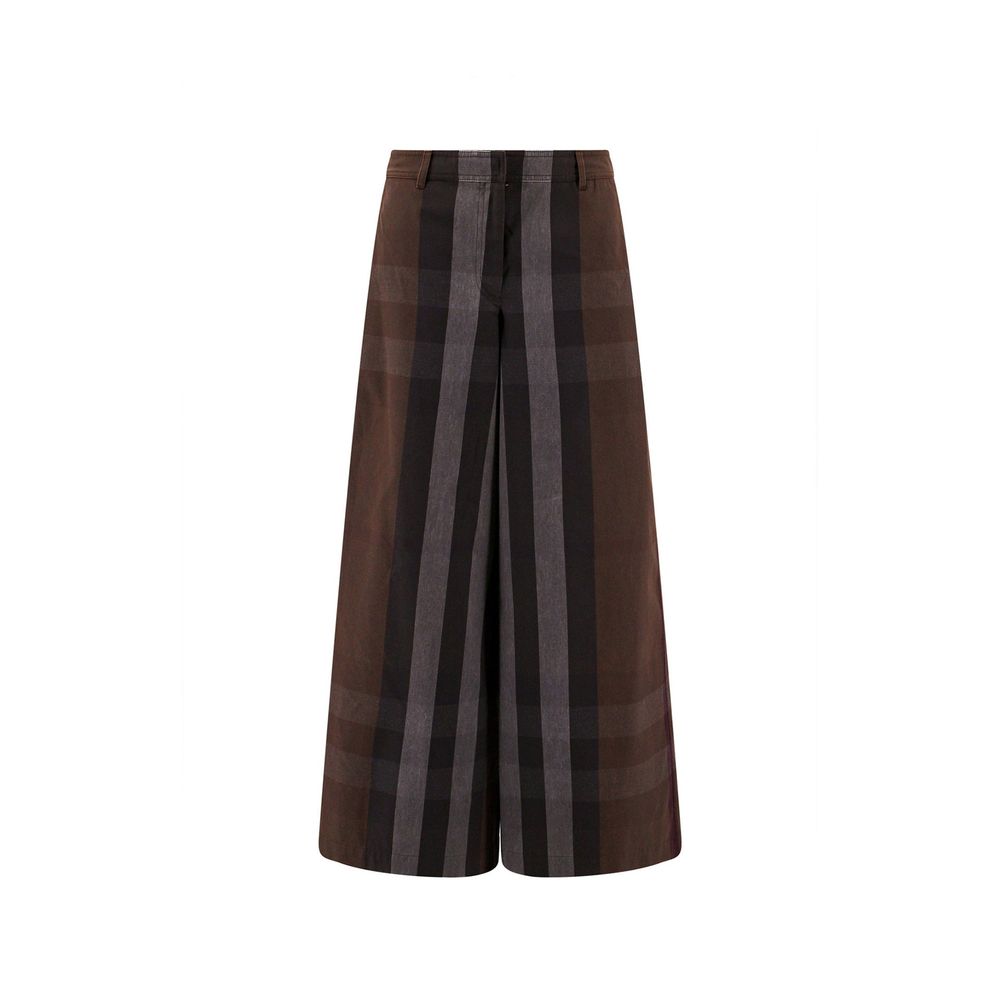 Brown Cotton Casual Pants Burberry