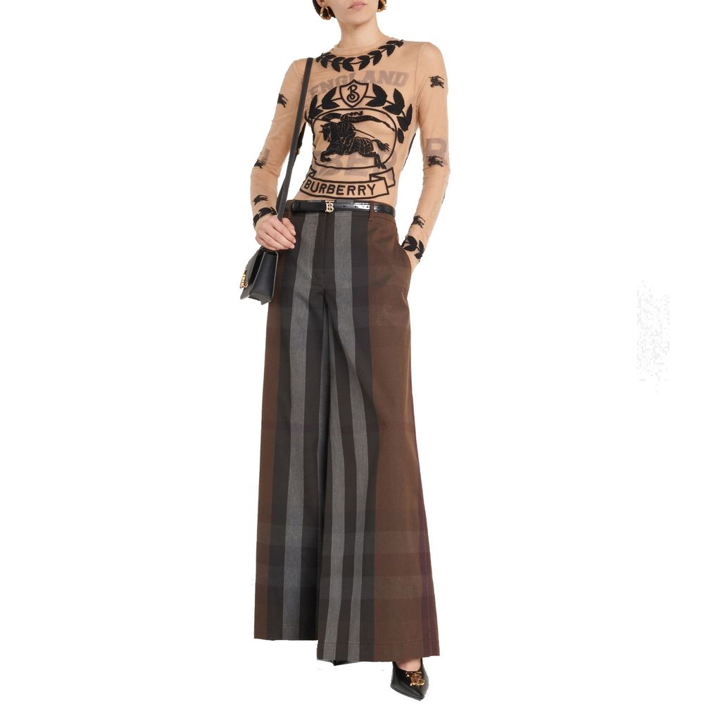 Brown Cotton Casual Pants Burberry
