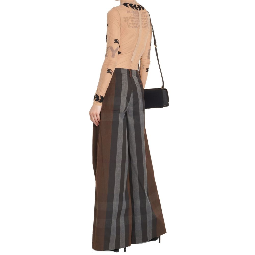 Brown Cotton Casual Pants Burberry