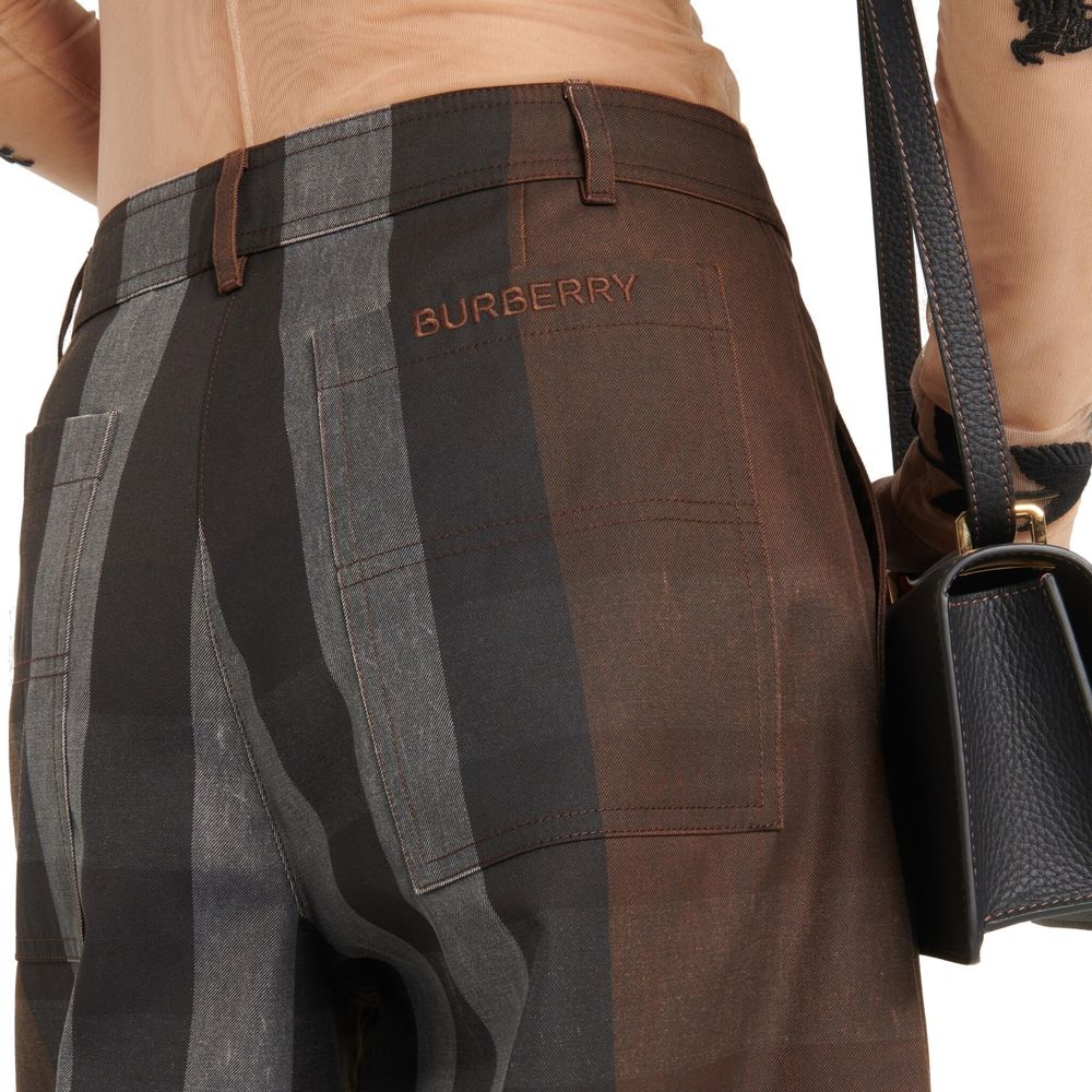 Brown Cotton Casual Pants Burberry