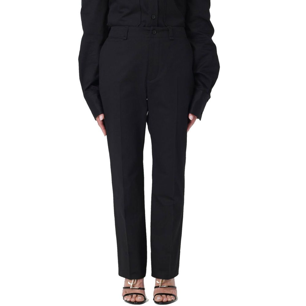 Black Cotton Casual Pants Saint Laurent
