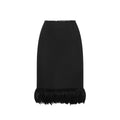 Black Silk Midi Skirt Saint Laurent