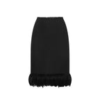 Black Silk Midi Skirt Saint Laurent