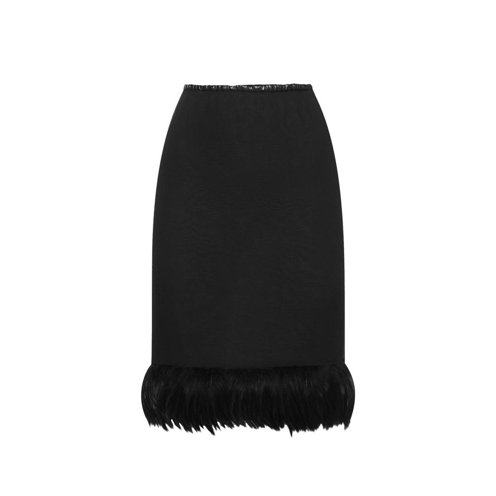 Black Silk Midi Skirt Saint Laurent