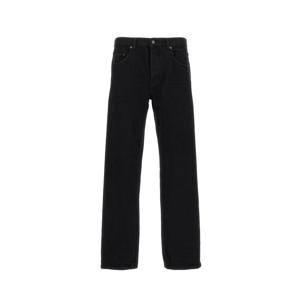 Black Cotton Relaxed Fit Jeans Saint Laurent