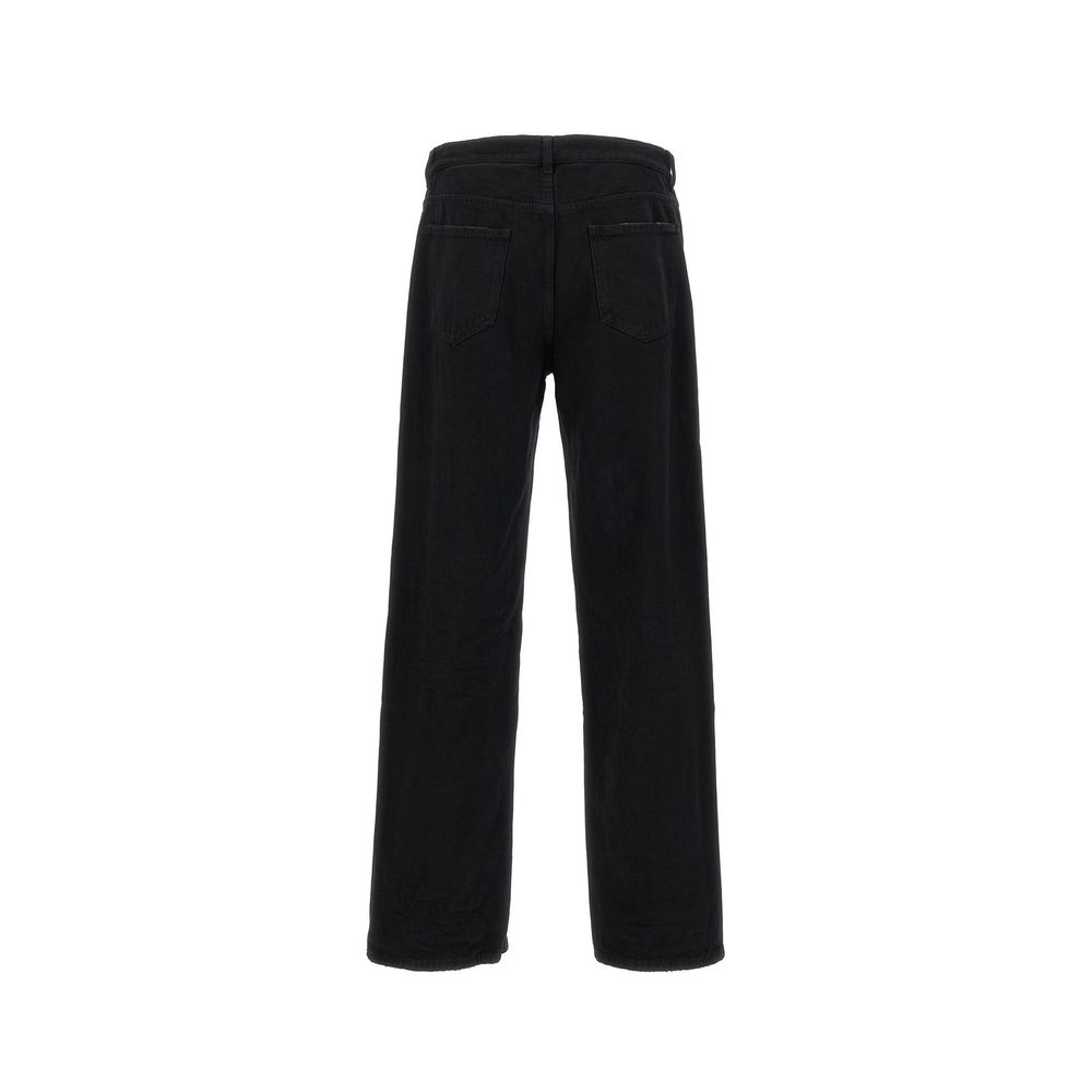 Black Cotton Relaxed Fit Jeans Saint Laurent