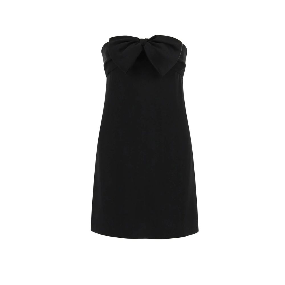 Black Acetate Casual Dress Saint Laurent
