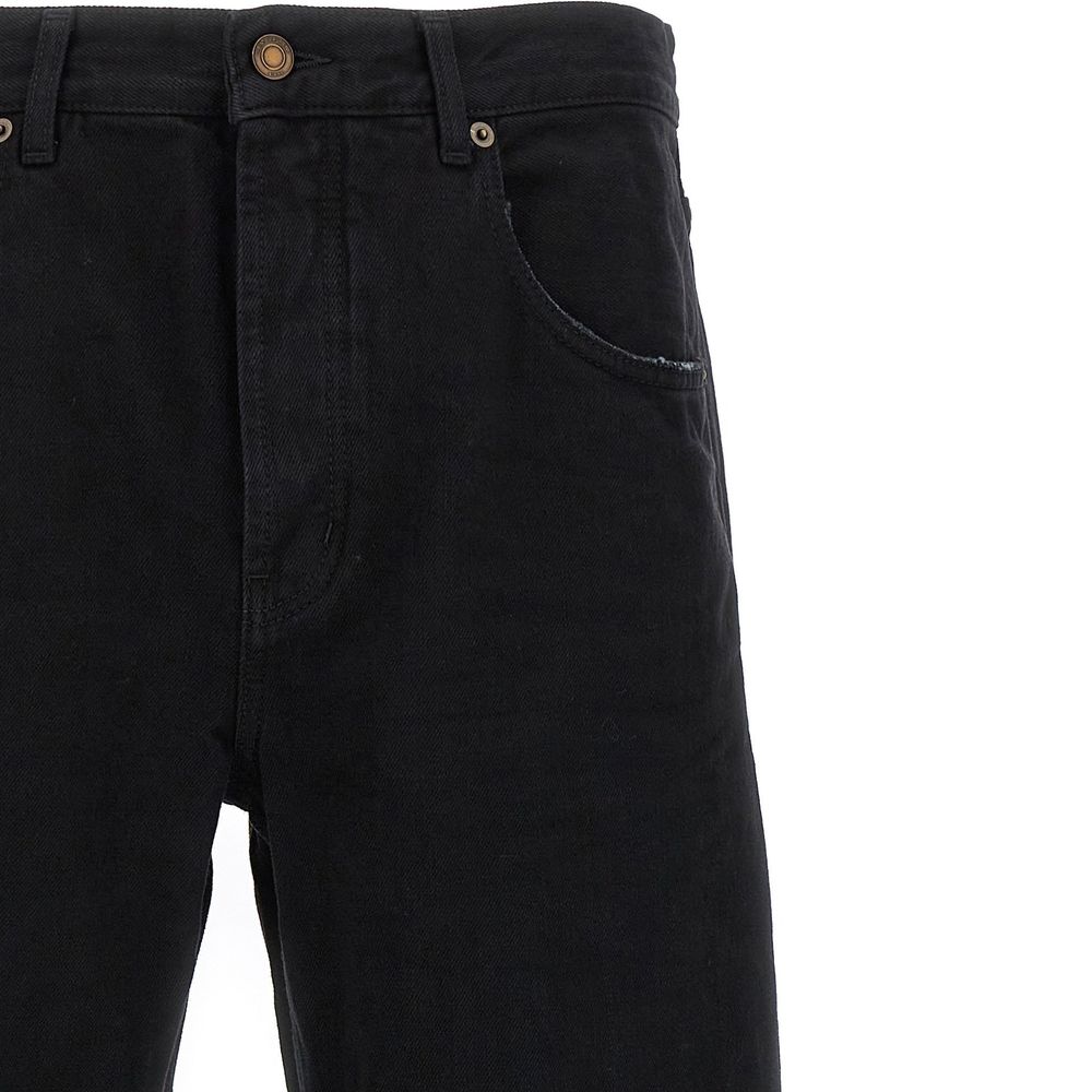 Black Cotton Relaxed Fit Jeans Saint Laurent