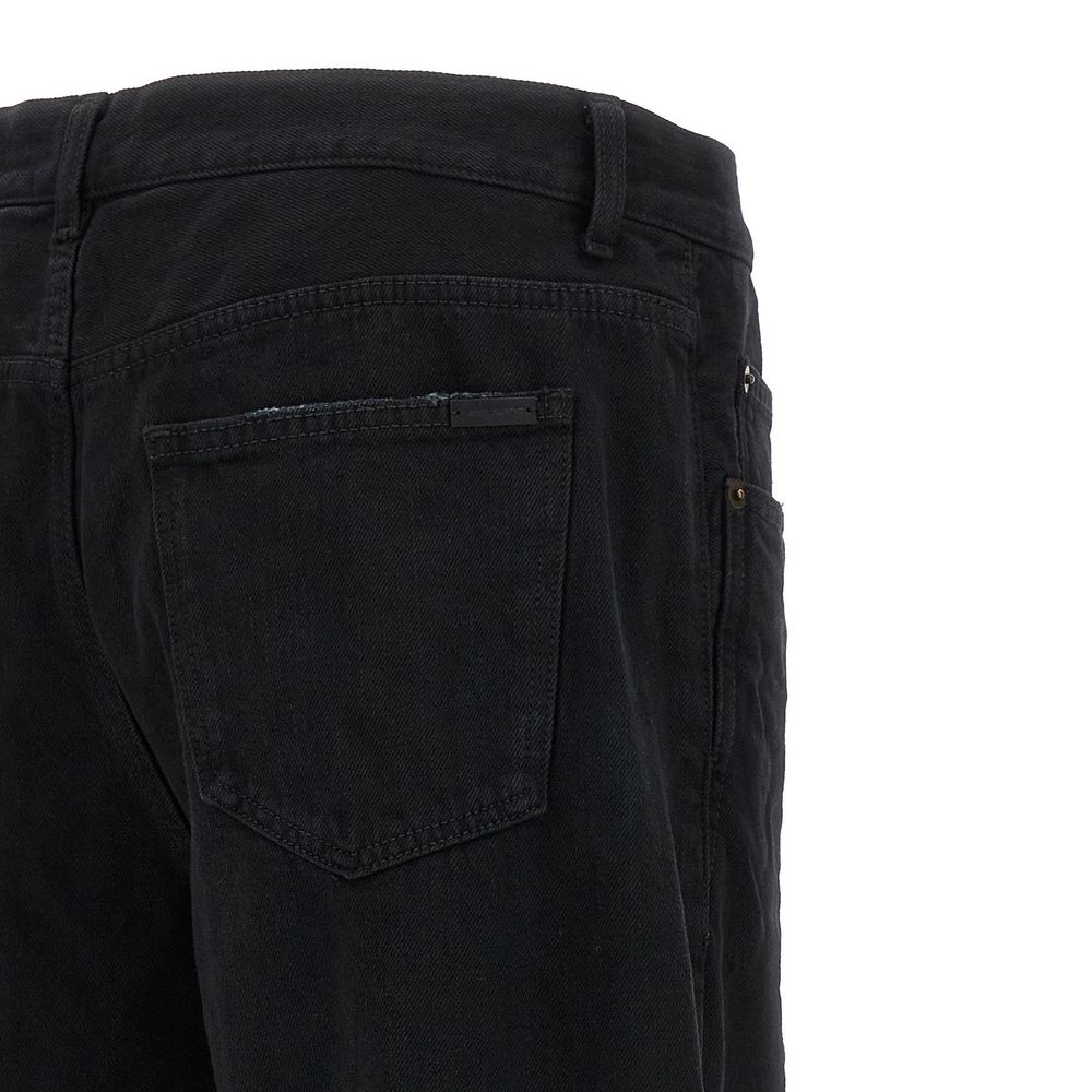 Black Cotton Relaxed Fit Jeans Saint Laurent