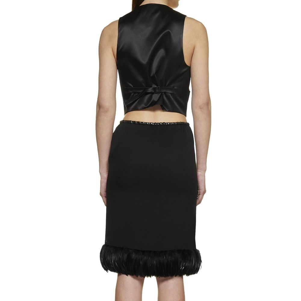 Black Silk Midi Skirt Saint Laurent