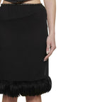 Black Silk Midi Skirt Saint Laurent