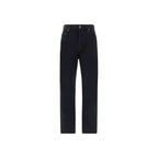 Black Cotton Straight-Leg Jeans Saint Laurent