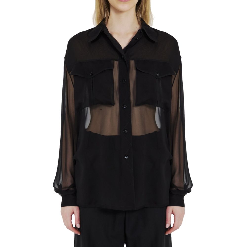 Black Silk Dress Shirt Saint Laurent