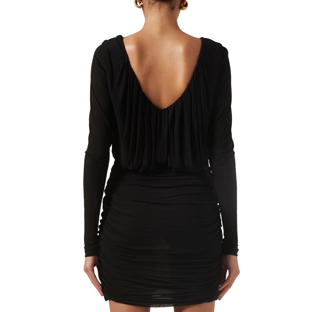 Black Viscose Cocktail Dress Saint Laurent