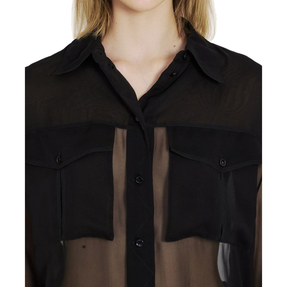 Black Silk Dress Shirt Saint Laurent