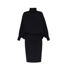 Black Wool Casual Dress Saint Laurent