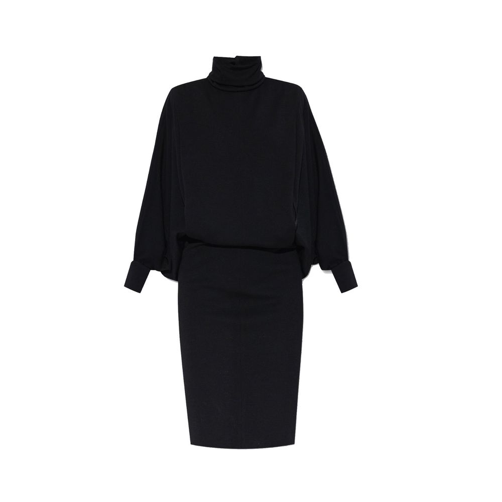 Black Wool Casual Dress Saint Laurent