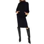 Black Wool Casual Dress Saint Laurent