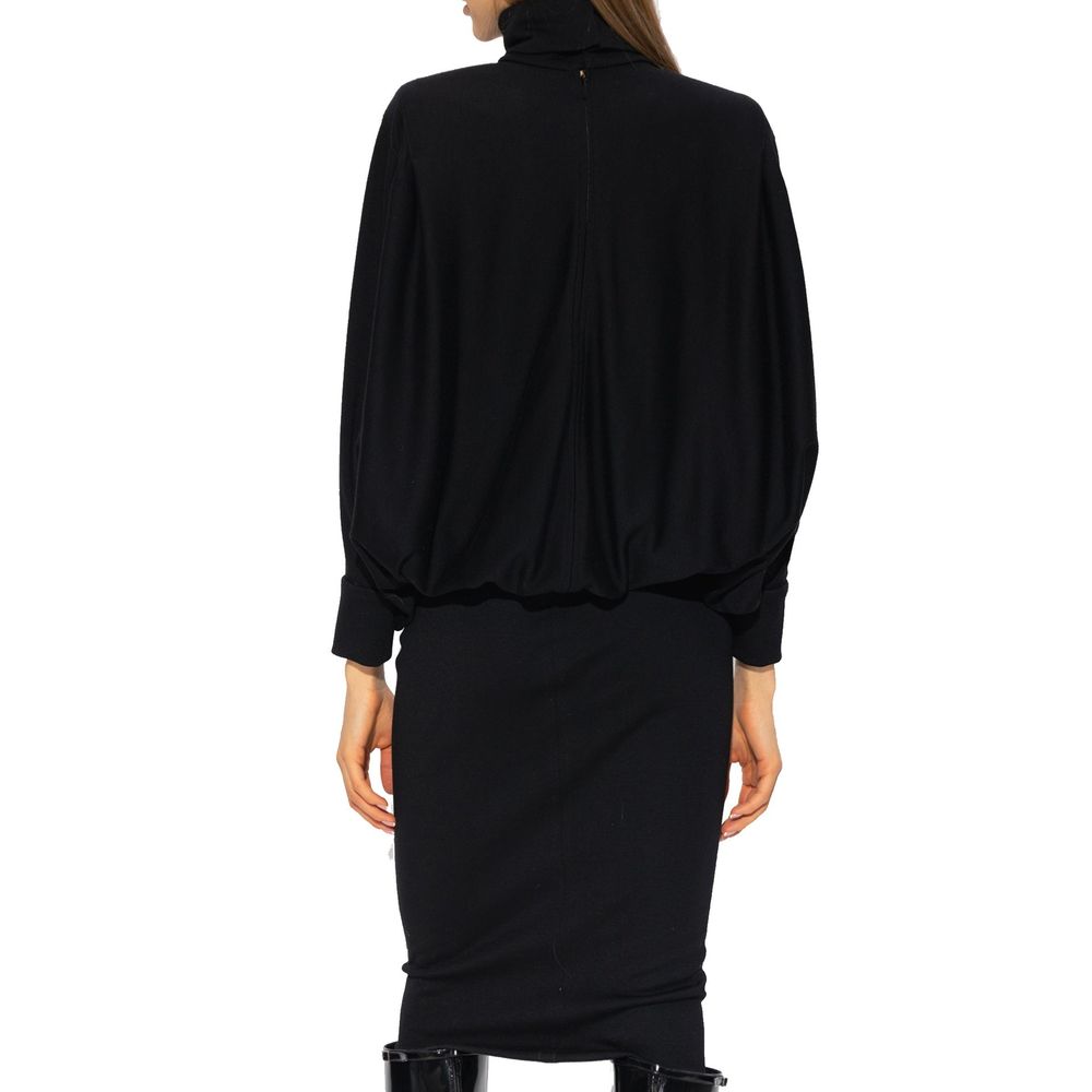 Black Wool Casual Dress Saint Laurent