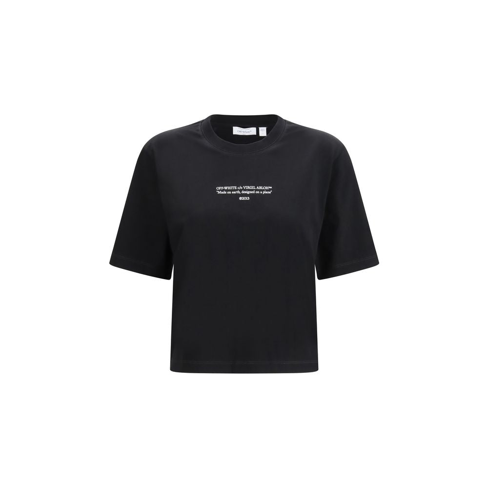 Black Cotton T-Shirt Off-White