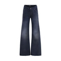 Blue Cotton Flared Jeans Balenciaga