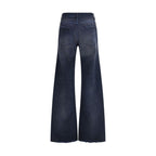 Blue Cotton Flared Jeans Balenciaga