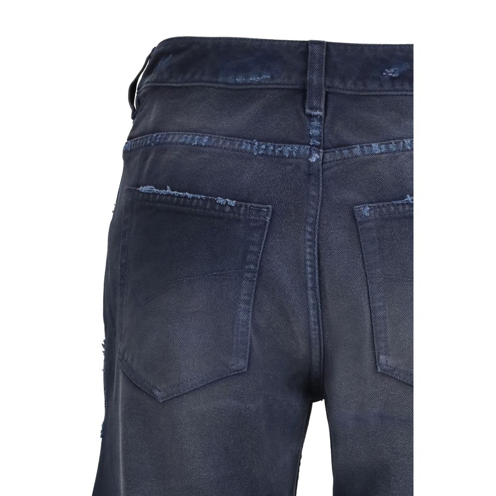 Blue Cotton Flared Jeans Balenciaga