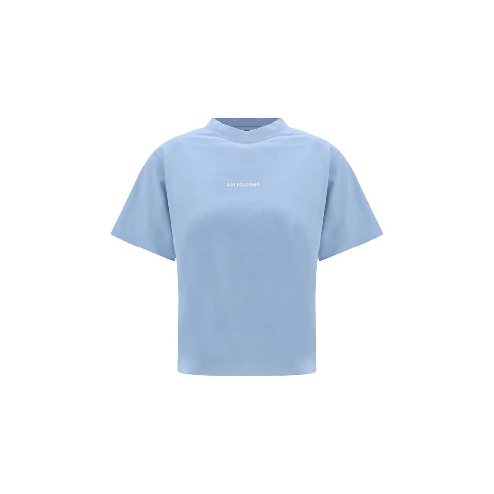 Blue Cotton T-Shirt Balenciaga