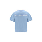 Blue Cotton T-Shirt Balenciaga