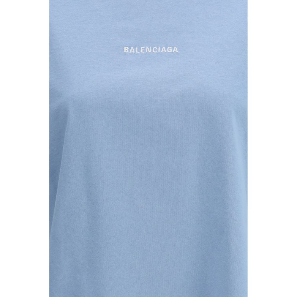 Blue Cotton T-Shirt Balenciaga
