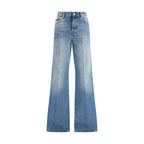 Blue Cotton Flared Jeans Gucci