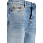 Blue Cotton Flared Jeans Gucci