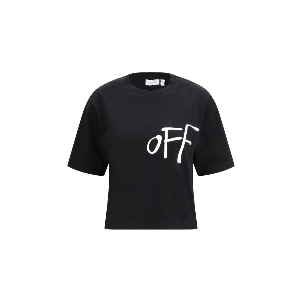 Black Cotton T-Shirt Off-White