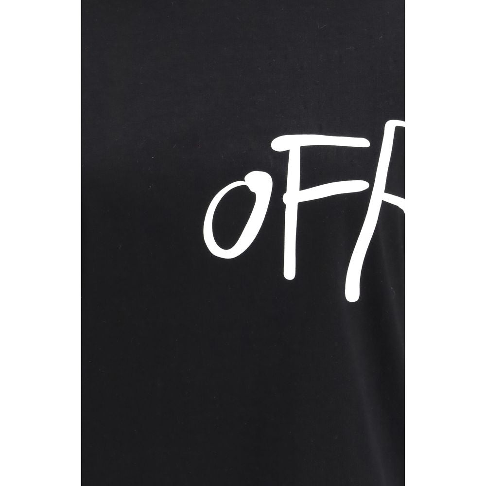 Black Cotton T-Shirt Off-White