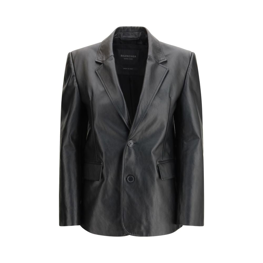 Black Leather Jacket Balenciaga