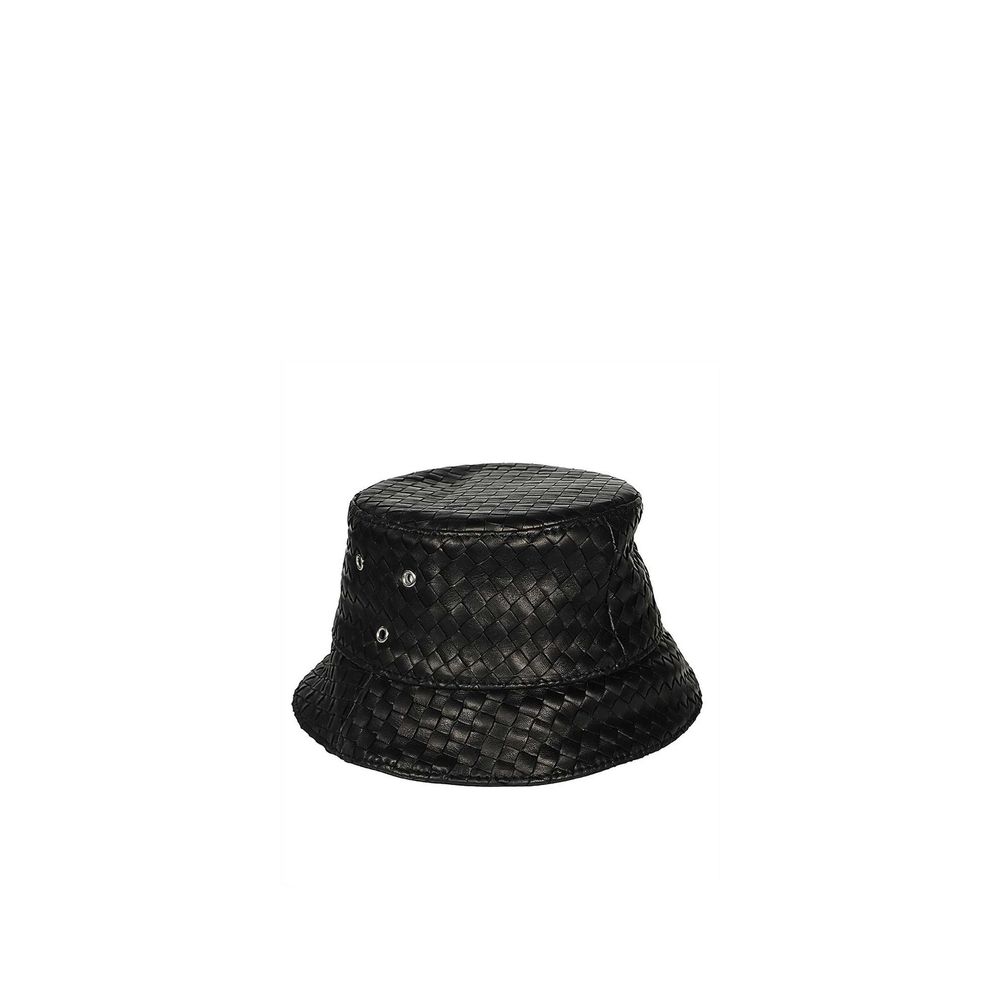 Black Lamb Leather Bucket Hat Bottega Veneta
