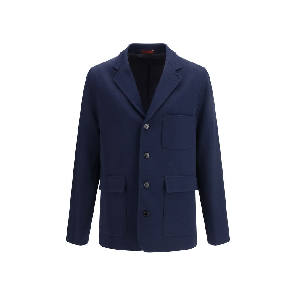 Blue Cotton Coat Gucci