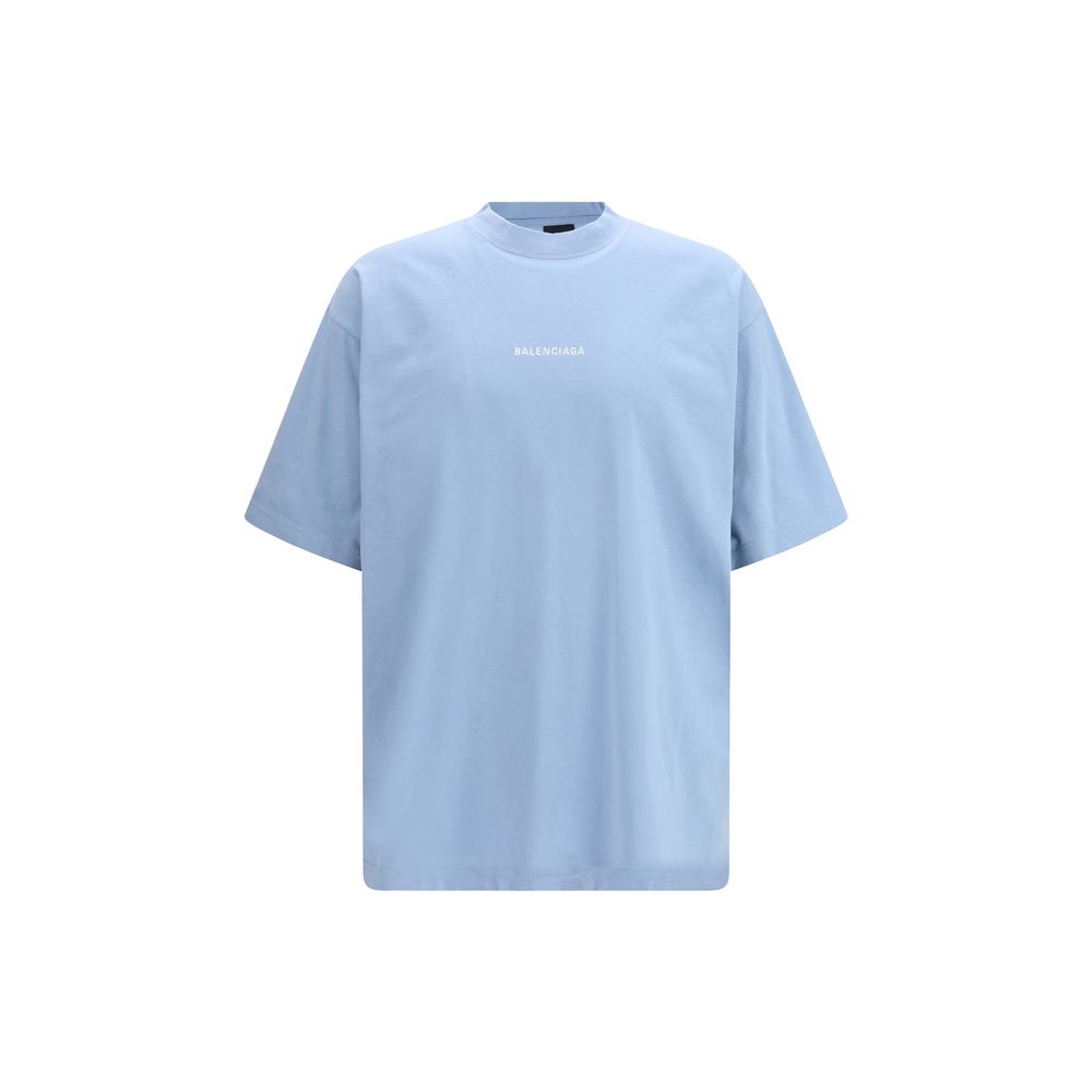 Blue Cotton T-Shirt Balenciaga