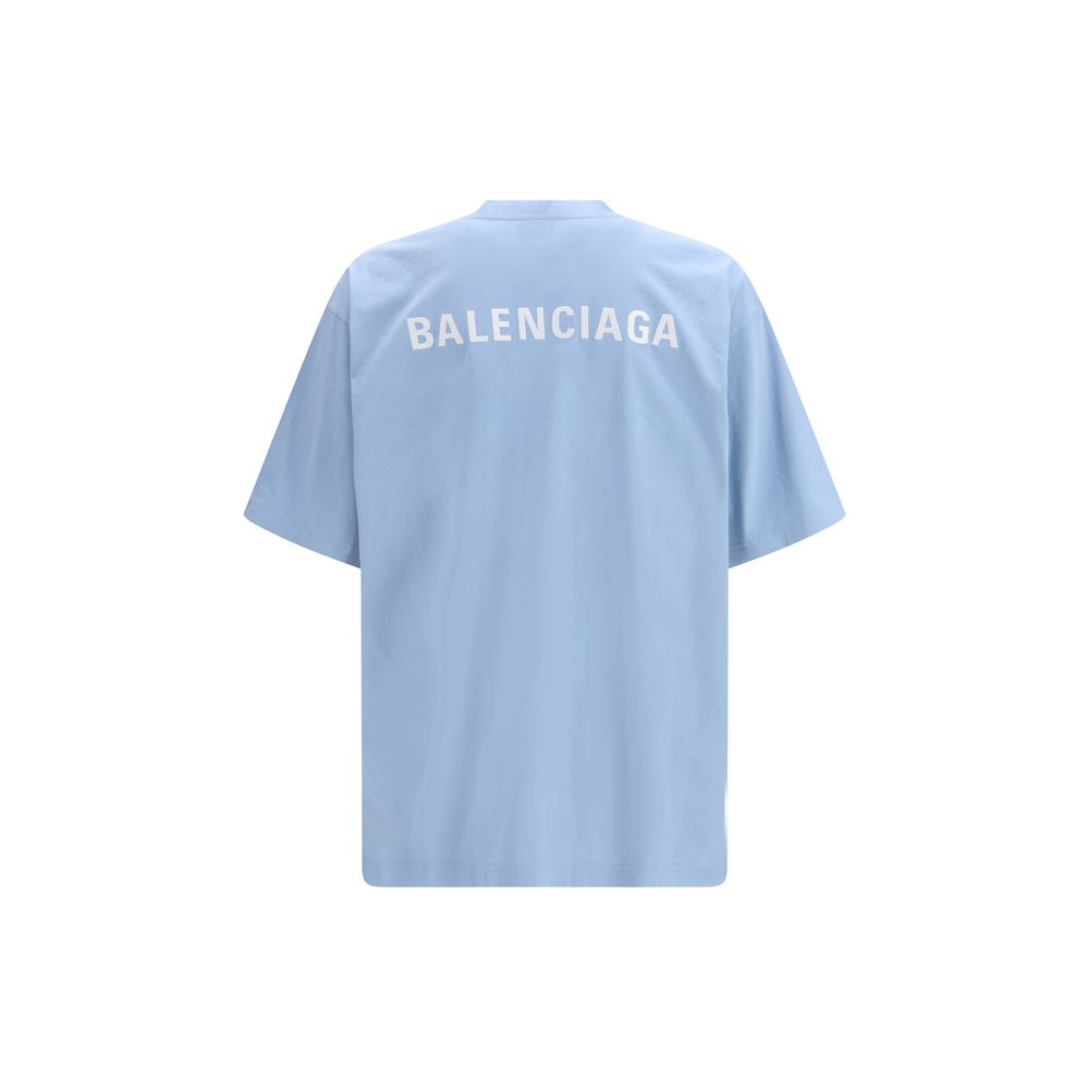 Blue Cotton T-Shirt Balenciaga