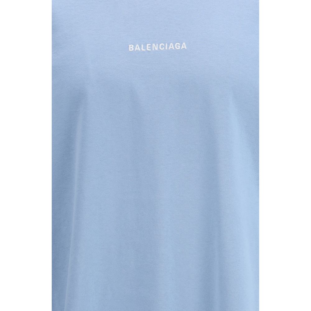 Blue Cotton T-Shirt Balenciaga