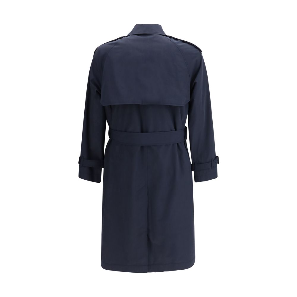 Blue Polyester Trench Coat Burberry