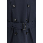 Blue Polyester Trench Coat Burberry