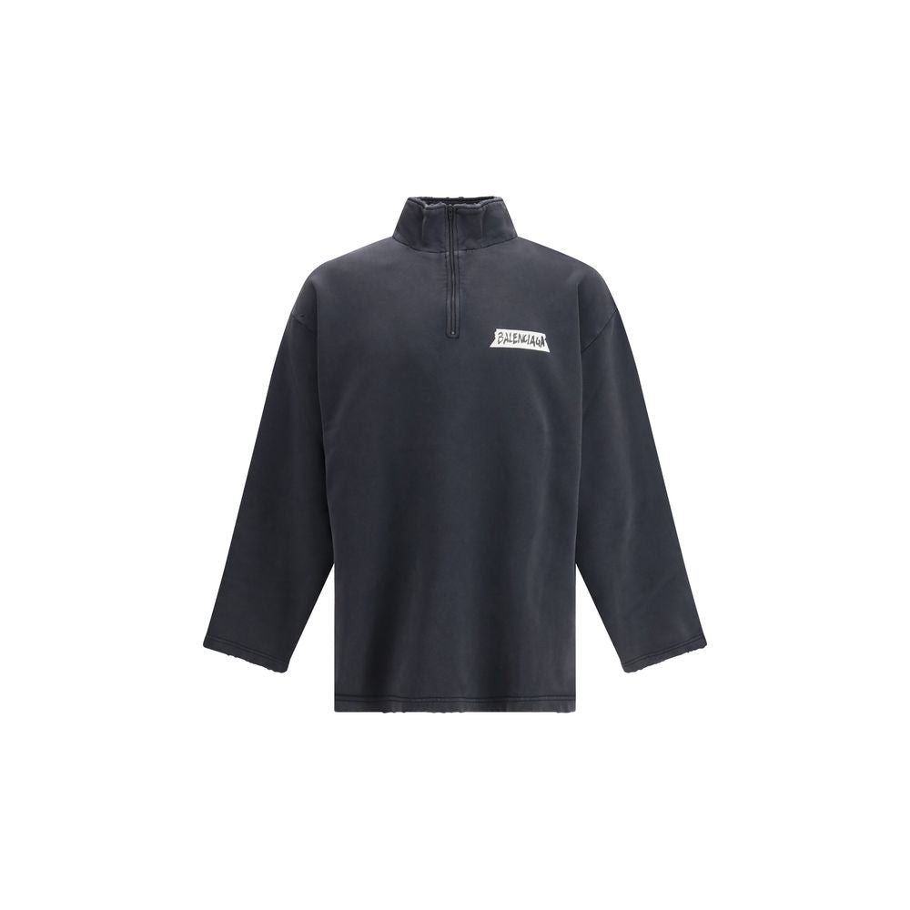 Black Cotton Sweatshirt Balenciaga
