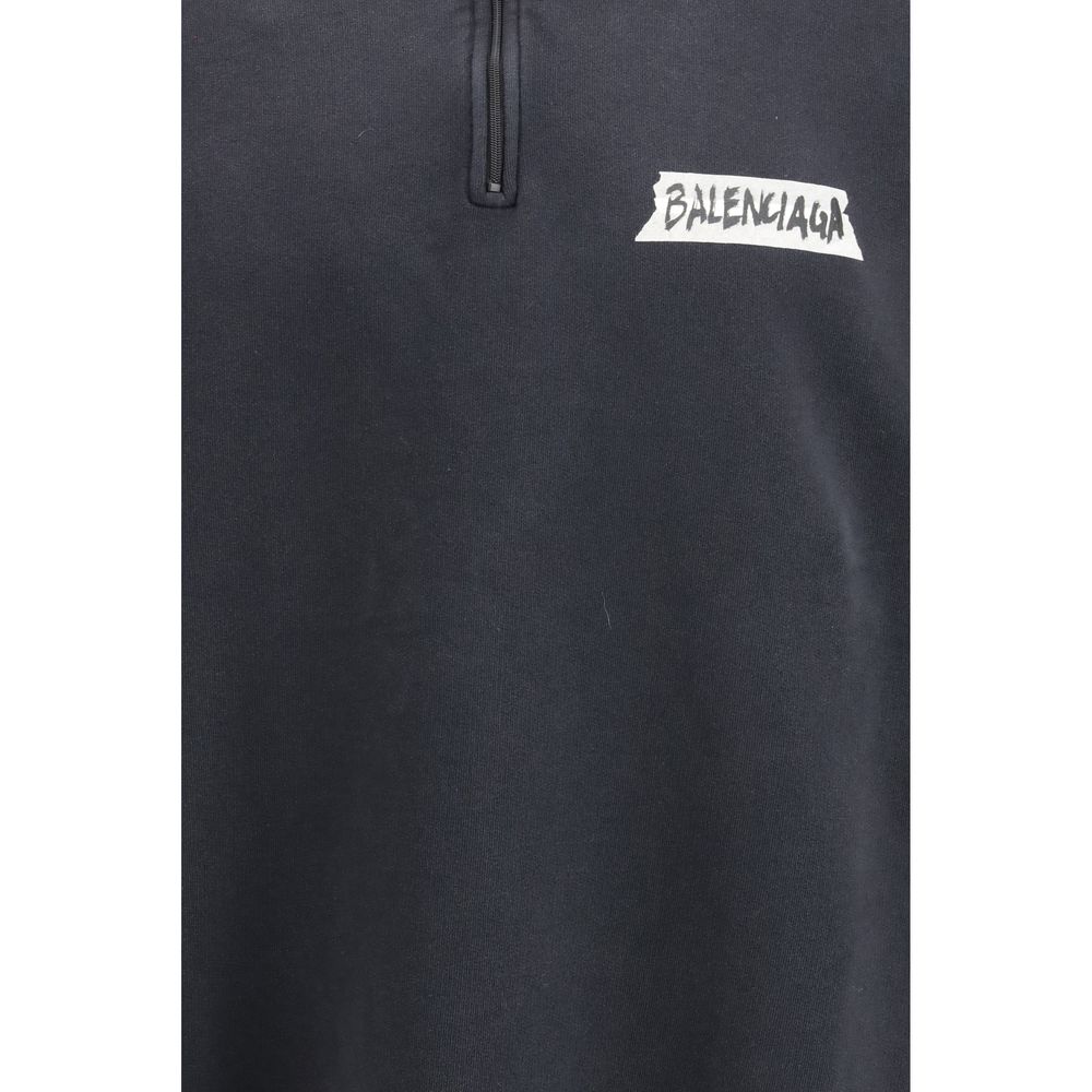 Black Cotton Sweatshirt Balenciaga