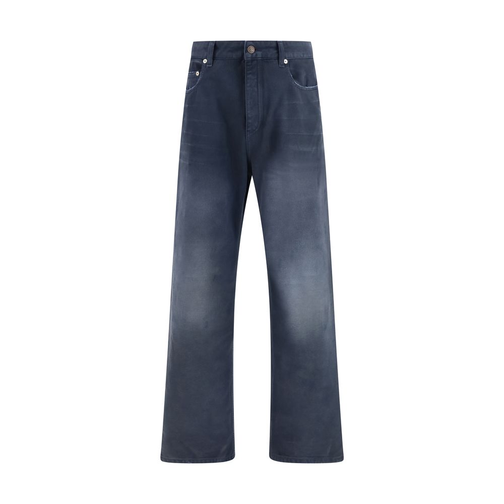 Blue Cotton Relaxed Fit Jeans Balenciaga