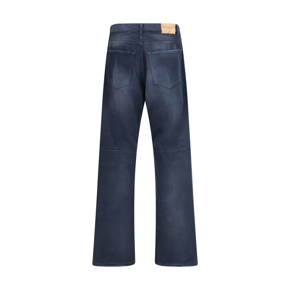 Blue Cotton Relaxed Fit Jeans Balenciaga
