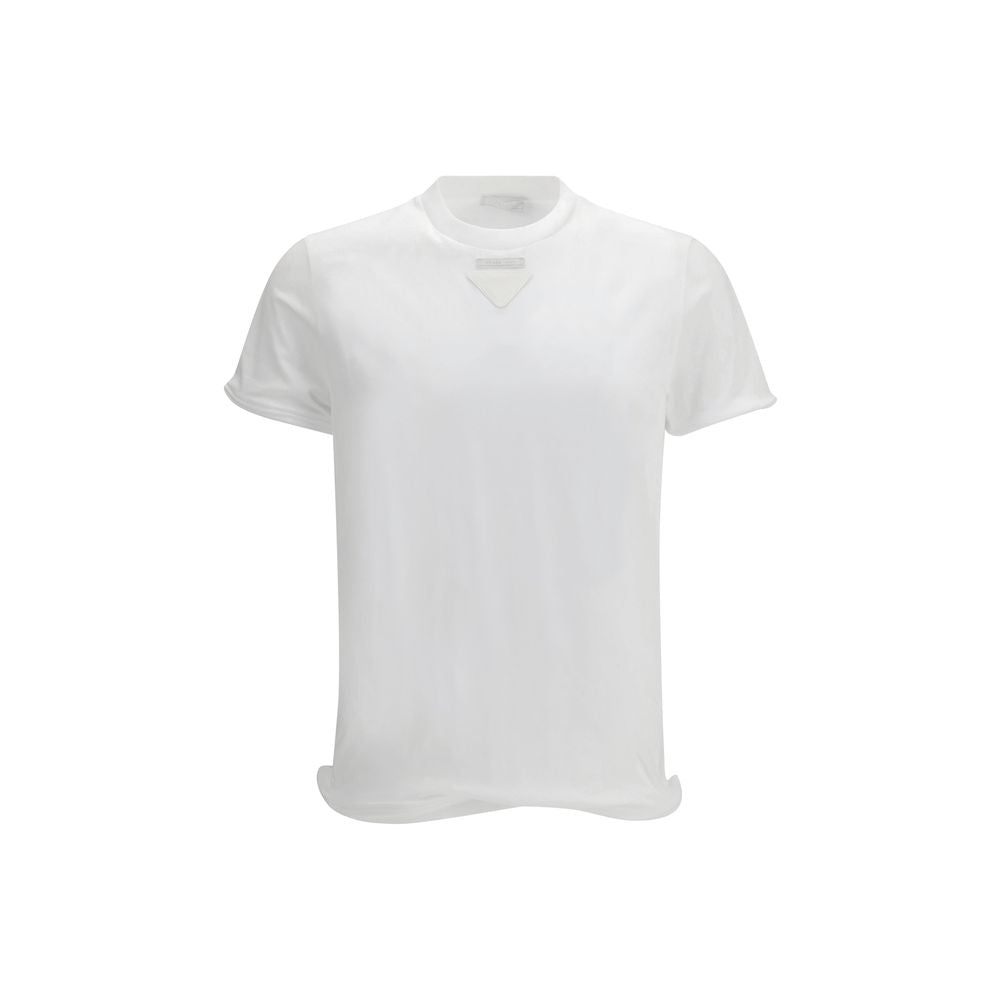 White Cotton T-Shirt Prada