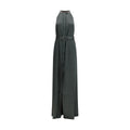 Bicolor Acetate Long Dress