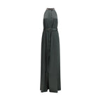 Bicolor Acetate Long Dress