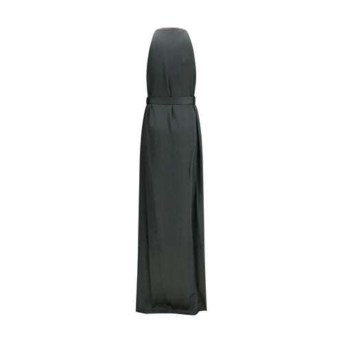 Bicolor Acetate Long Dress